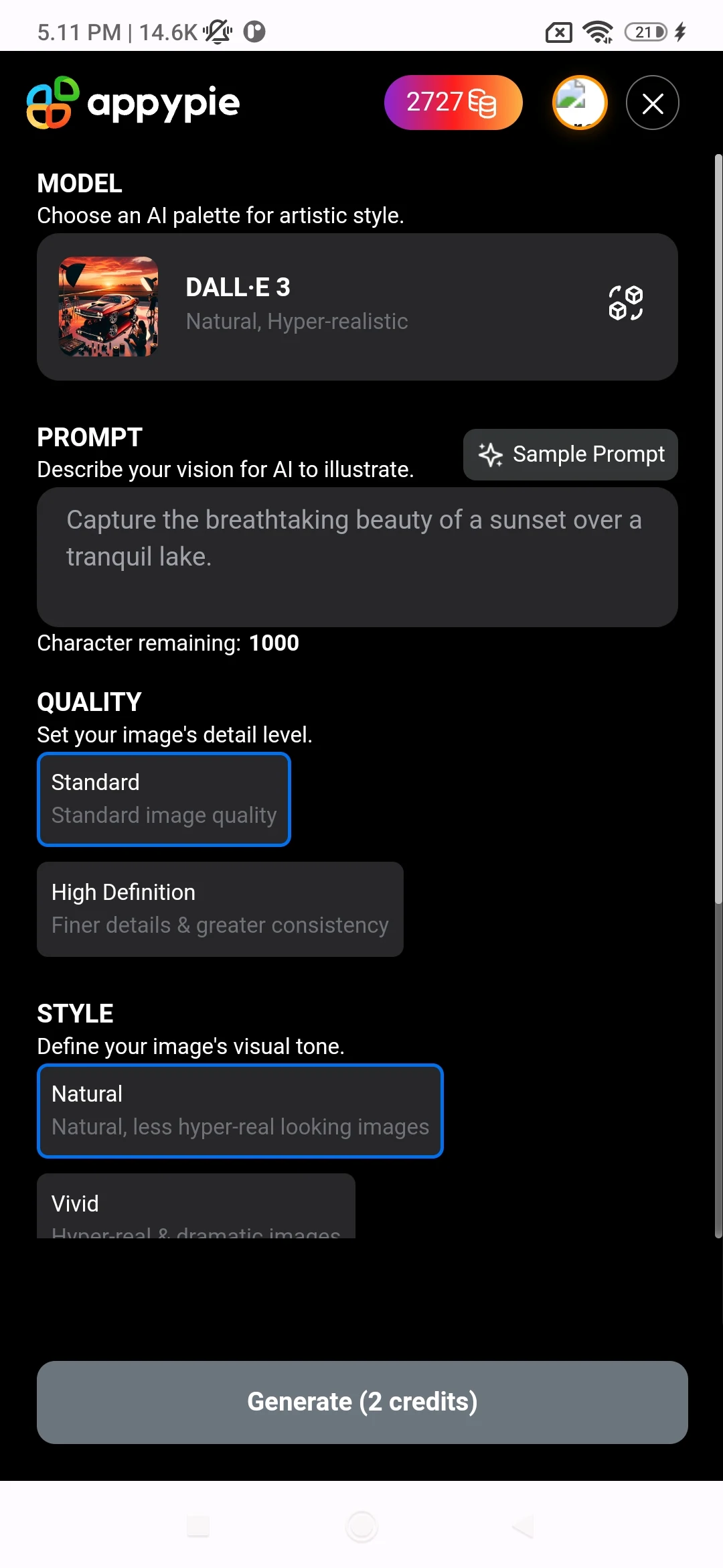 screenshot of Appy Pie
